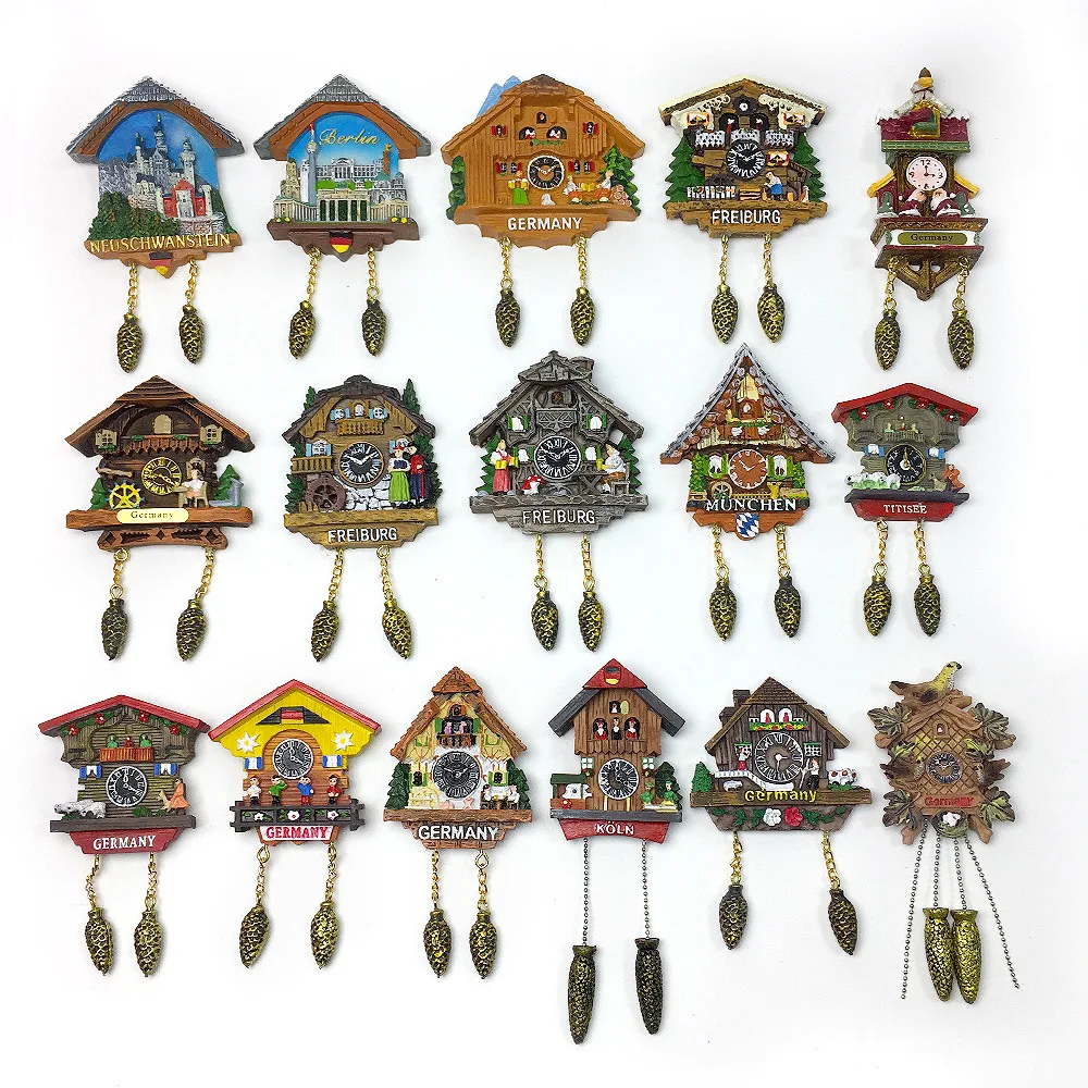 German Cuckoo Clock Fridge Magnet - 3D Hand Painted Travel Souvenir