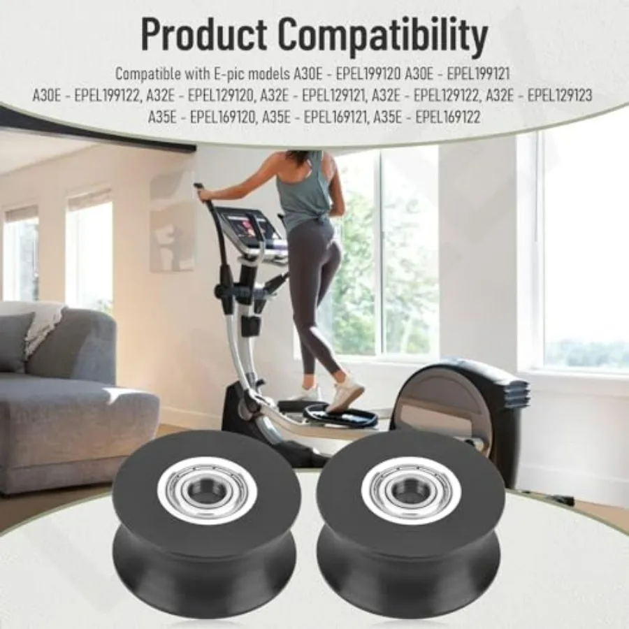 2 Pcs 340773 Elliptical Roller Wheel Replacement for Epic, Pro-Form, Health-Rider, Tread-Life, Nordic-Track Elliptical, It can R
