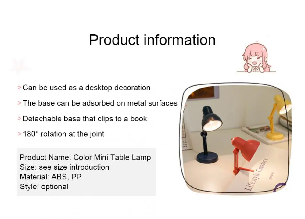 Description Picture 3 of itemMini LED Desk Lamp Creative Small Book Light Bedroom Night Light Mini Book Clip Light Warm Light Eye Protection Small Table Lamp