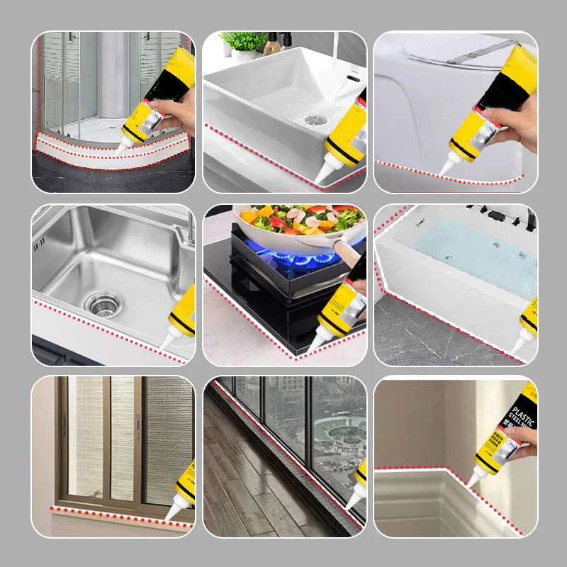 120ml Plastic Steel Mud Waterproof Glue Kitchen Bathroom Anti-mildew Glue Epoxy Resin Leak Plugging and Caulking Sealant Home