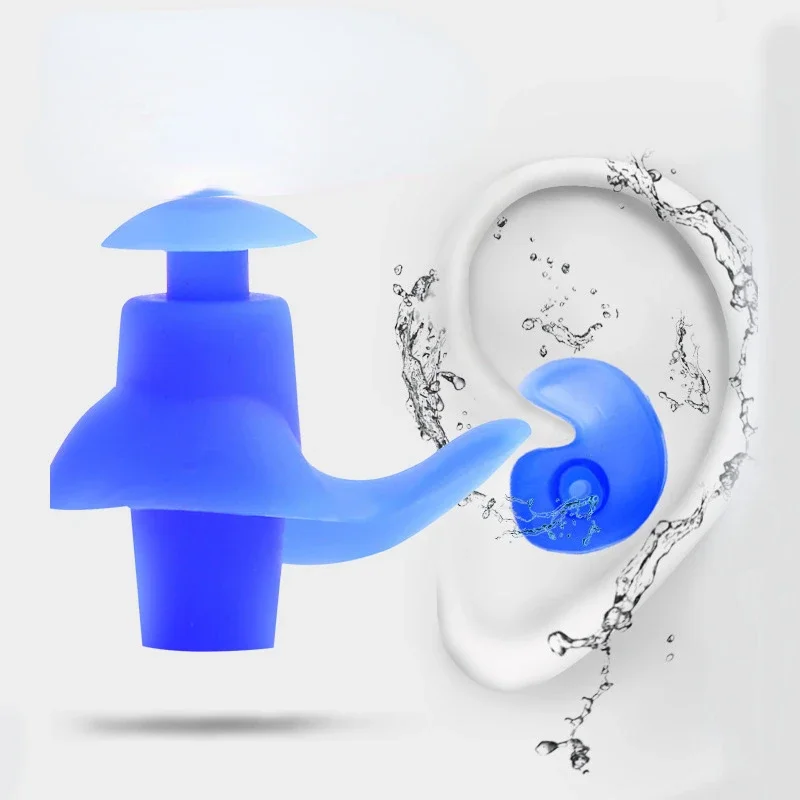 1 Pair Waterproof Ear Plugs for Adults Kids Portable Silicone Soft Diving Earplugs for Water Sports Swimming Accessories