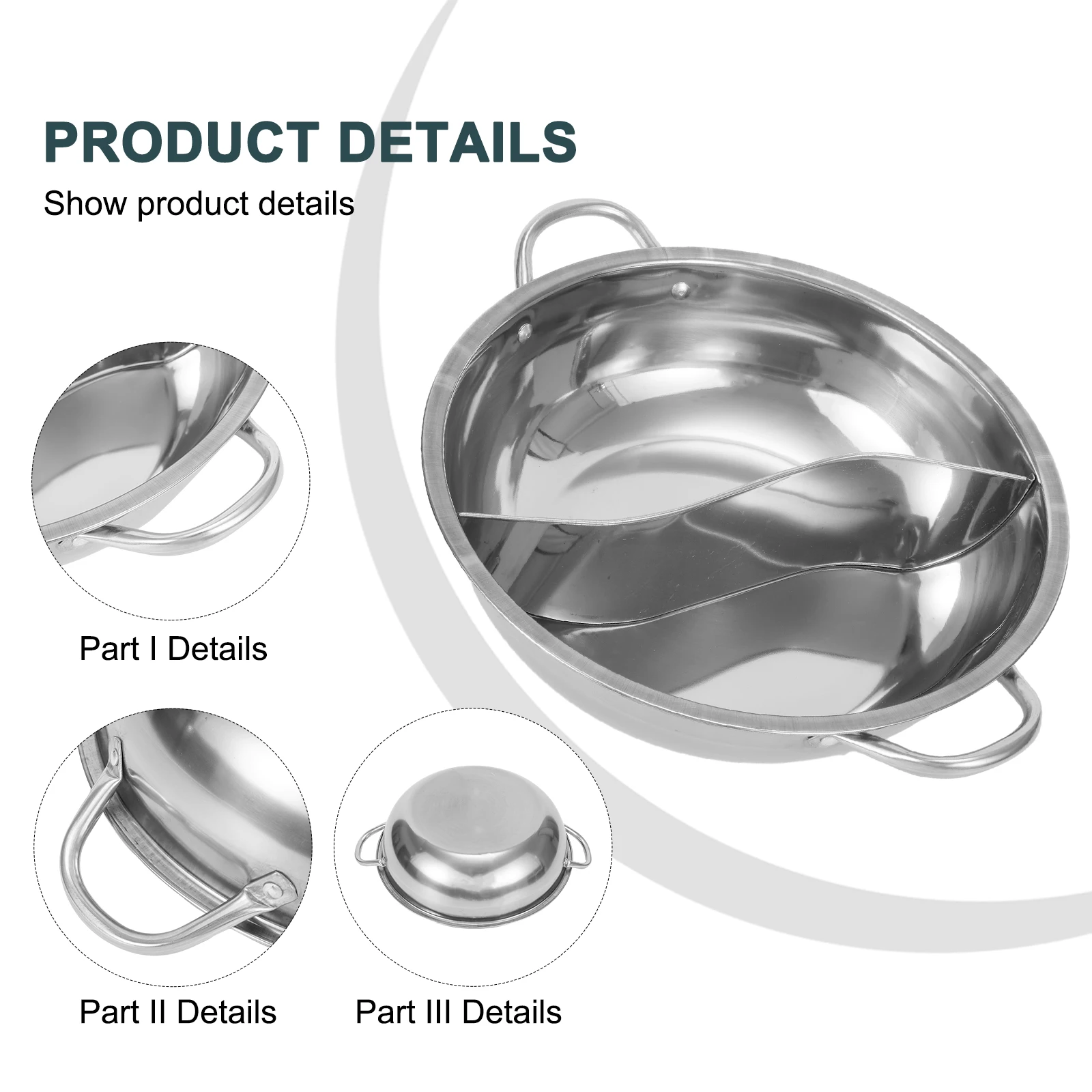 28/30cm Twin Divided Hot Pot Stainless Steel Hotpot Kitchen Cooker Home Cooking Cookware Dish Plate Compatible Cooker Gas Stove stainless steel stock pot stainless steel oil pot stainless steel soup pot