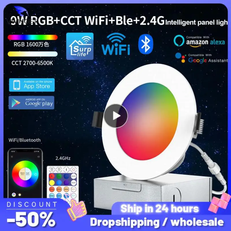 

Умный светодиодный потолочный светильник с регулировкой яркости, 120 В, 9 Вт