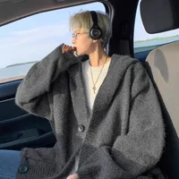 Korean Style Lazy Casual Knitwear Cardigan Men's Loose Fit Autumn Winter New Arrival Simple Comfortable Men's Sweater Coat