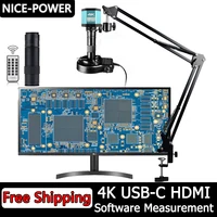 4K Digital Microscope 48MP Microscope For Electronics USB-C Industrial Cameras HDMI 1-150X Zoom C-Mount Lens Phone Pcb Soldering 1