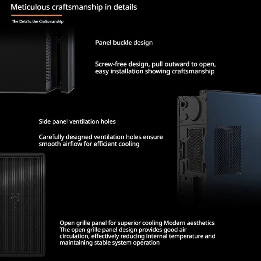 WJCOOLMAN Craftsman 1 MTAX/ITX PC 케이스 USB3.0 게이머용 오픈 펜스 패널 데스크탑 비즈니스 소형 섀시