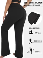 Plus Size Ladies high-rise flared leggings for yoga and Workout Features tummy control and a stylish bell-bottom design in sizes - Image 2