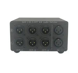 Passive 3 Zone Balanced XLR /RCA Audio Selector Box Splitter Home Stereo  Adapter