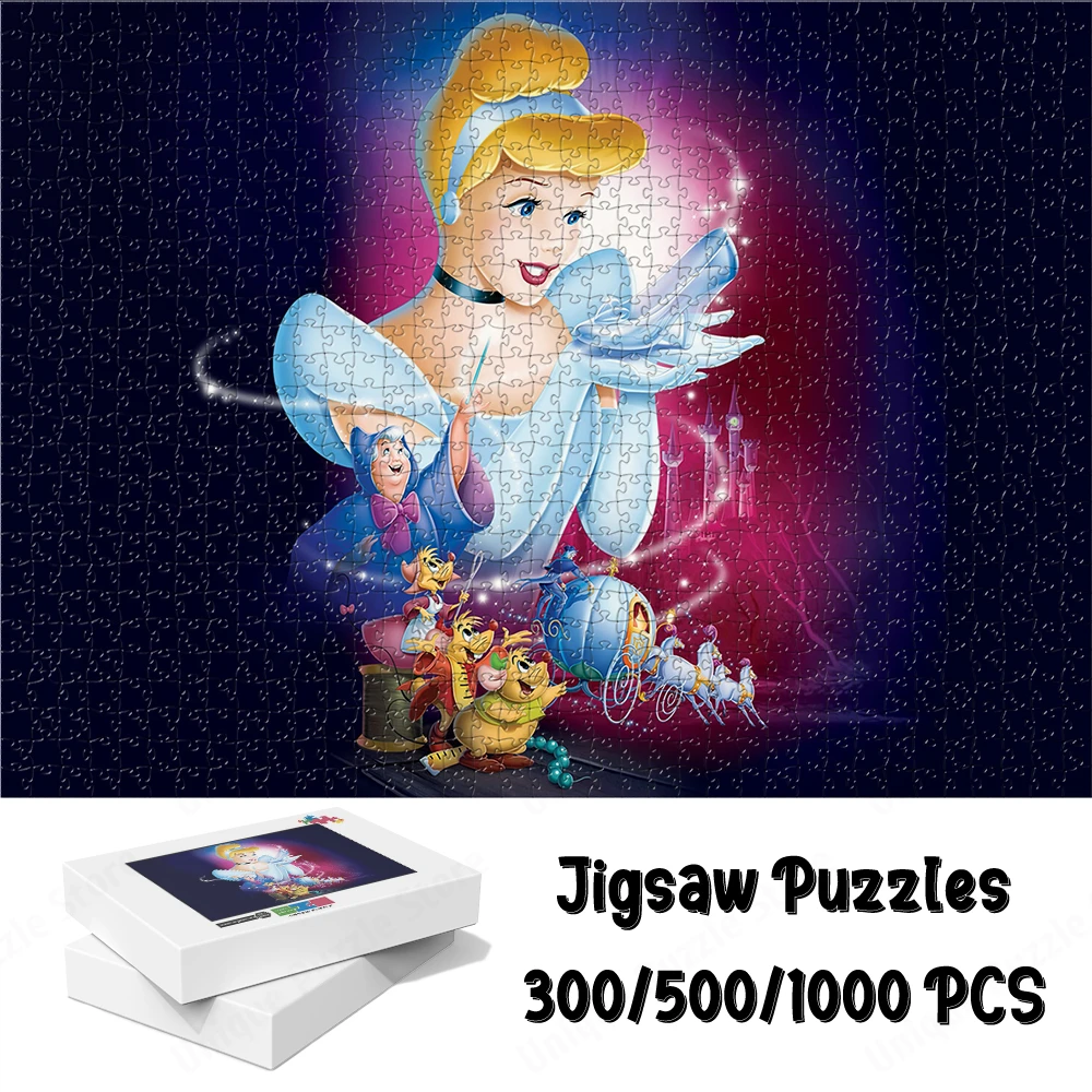 Cinderella Disney Princess Jigsaw Puzzles Disney Series Games and Puzzles Cartoon Classic Characters Collection Educational Toys