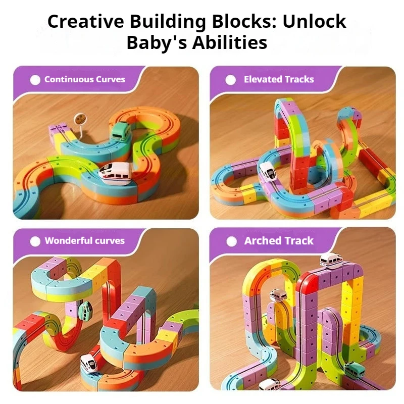 새로운 어린이 교육용 전자기 부상 기차 트랙 큐브 3D 소년 DIY 자석 조립 장난감 기차 자동차 크리스마스 선물