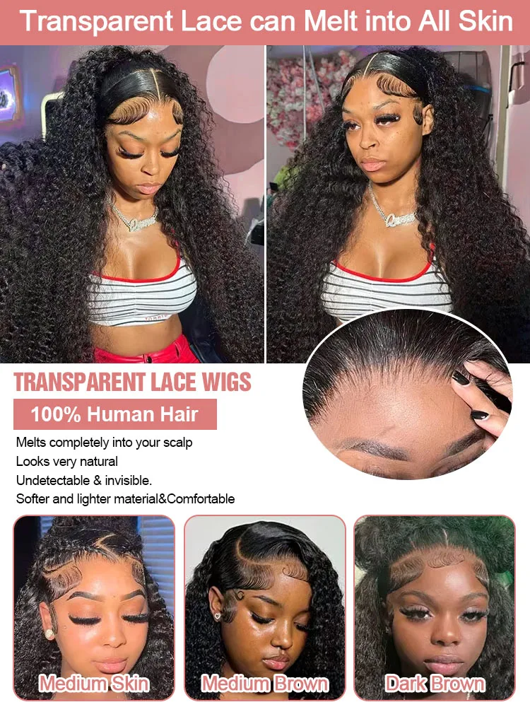 13x6 Hd Transparent Water Deep Wave Lace Frontal Wig 250% Density Brazilian 40 46 Inch 13x4 360 Curly Lace Front Wigs For Women 5