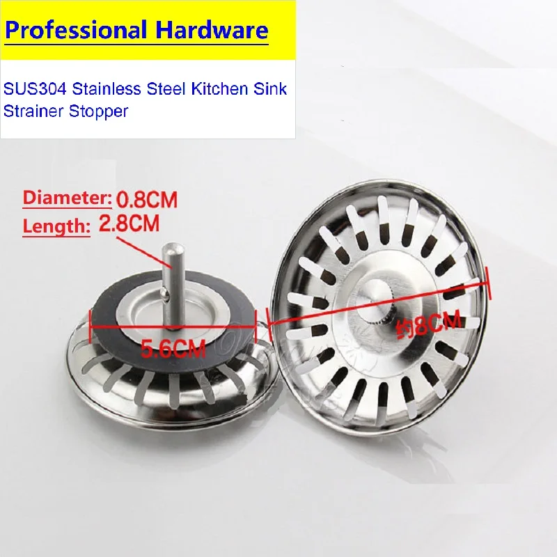 Dia 80MM 304 Stainless Steel Sink Strainer For Kitchen Bathroom Drain Filter Kitchen  Sink Strainer Kitchen Bathroom Accessories 1 8l oil pot stainless steel grease strainer with strainer frying food filter filter for kitchen accessories oil condiment