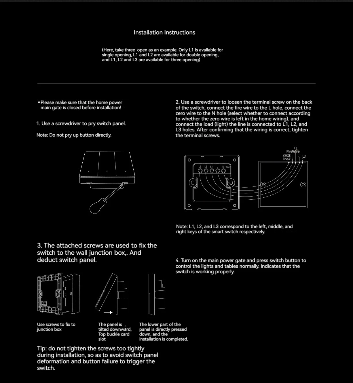 Xiaomi Smart Switch Pro Wireless Wall Switch Neutral Line Live Switch AG Glass Panel For Mijia APP Control Smart Home Linkage