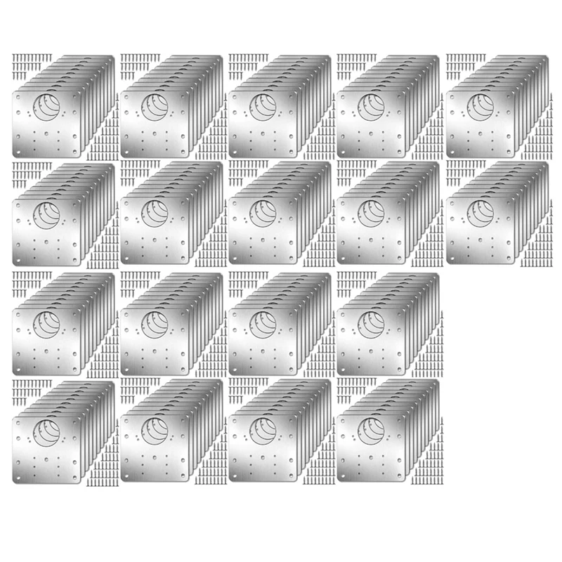 

HOT! 100Pcs Cabinet Hinge Repair Plate Kit Kitchen Cupboard Door Hinge Mounting Plate With Holes Flat Fixing Brace Brackets