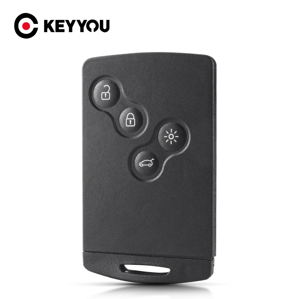 

KEYYOU 10PCS 4 Buttons Smart Car Key Case Shell For Renault Megane Laguna Koleos Fluence Scenic Clio Captur