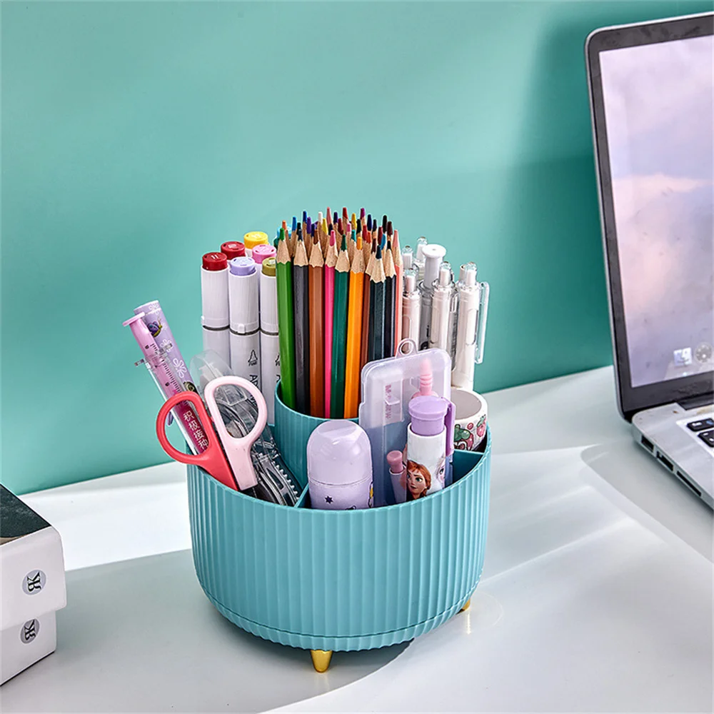Makeup Organizer 360&deg;Rotating Desktop Cosmetic Storage Box Portable Lipstick Holder Skincare Pen Organizer Stand