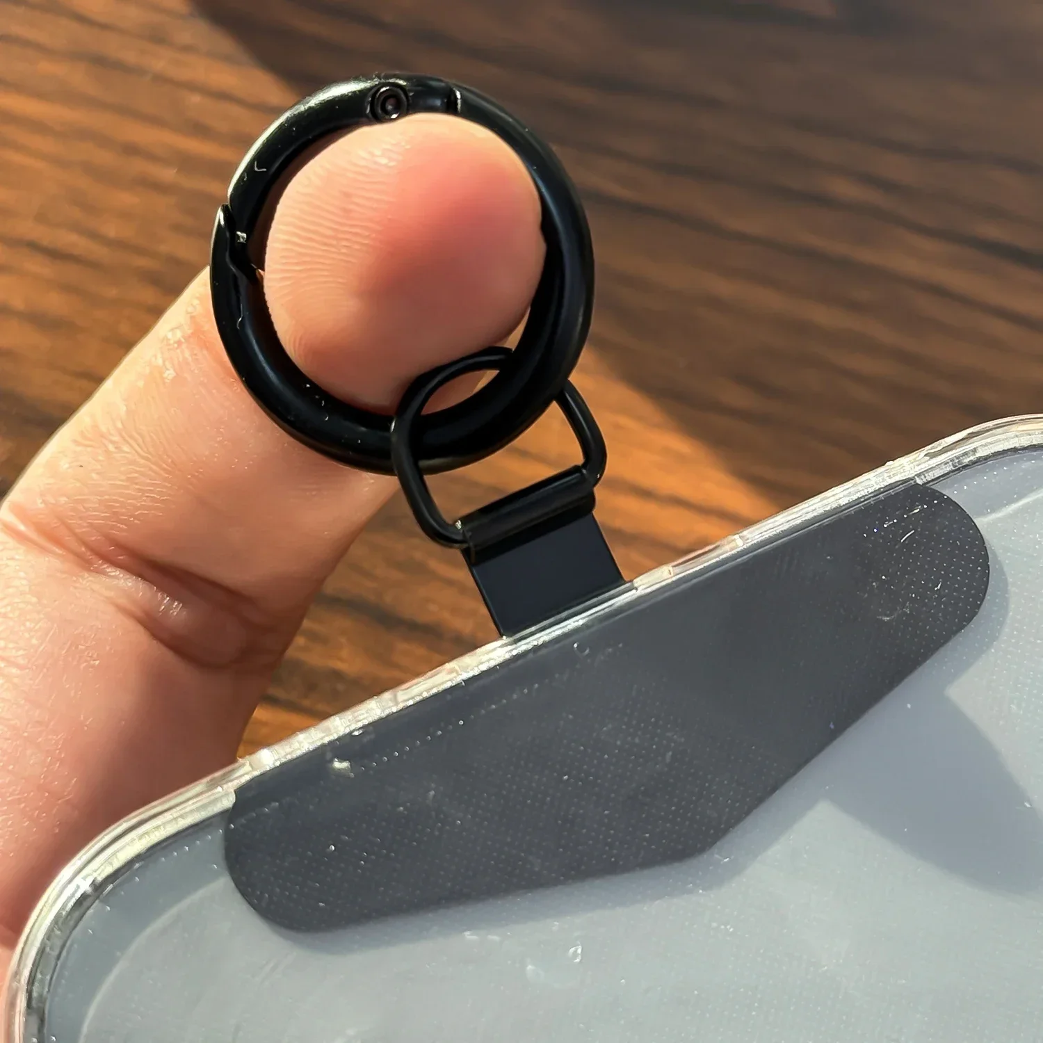 Universal Metal Phone Lanyard Gasket Patch with Keyring Durable Ultra Thin Mobile Phone Sling Rope Card Clip Strap Hang Cord Tab