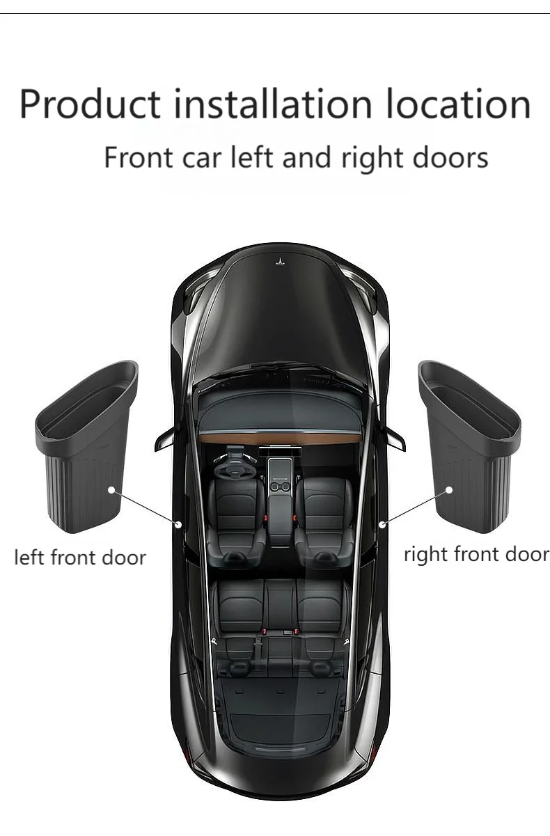 For Tesla  All Model Y&3  Car Door Trash Can Silicone Door Storage Box Waterproo