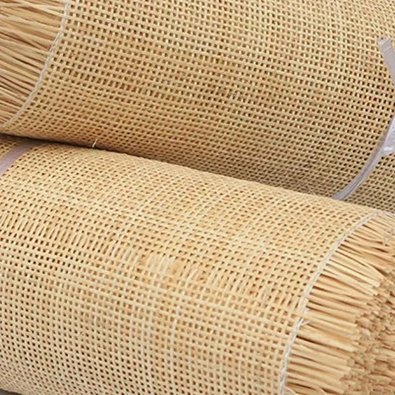 

Natural Rattan Indonesian Cane Webbing Roll Material for Furniture Decoration Handmade Checkered Weaving Chair Cabinet Repair