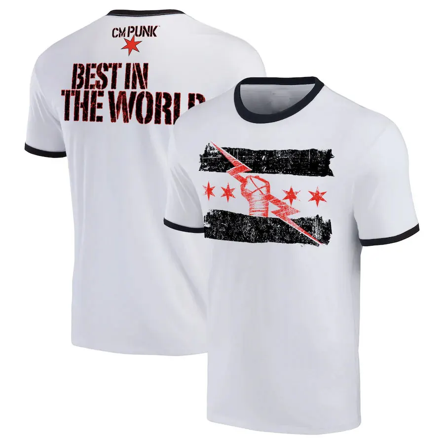 3D Printed T Shirts Men's Summer 3D Printed Wrestler cm punk T-shirt Children's Street Sports Large size Top
