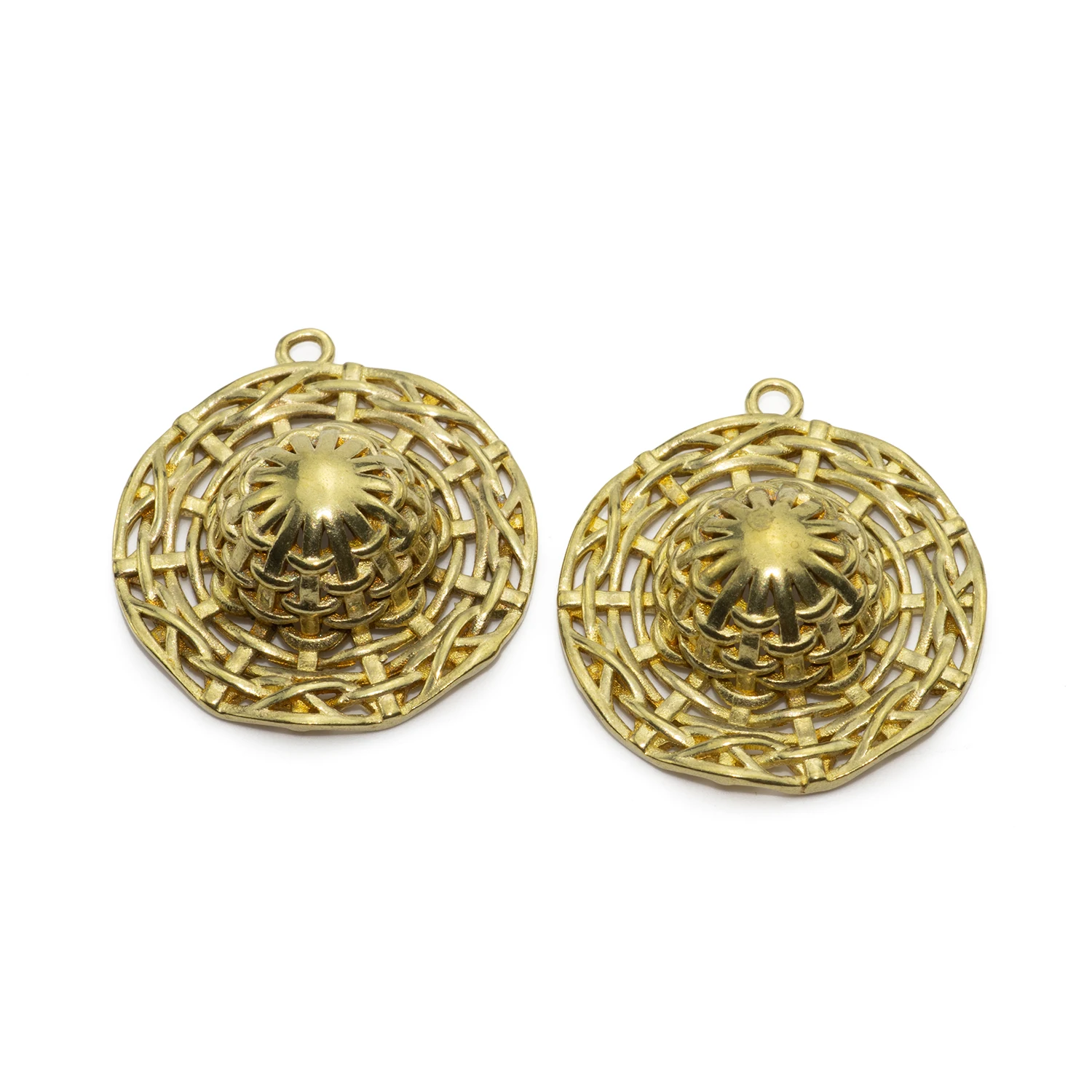 

5Pcs/Set 22mm Brass Casting Straw Hat Charms for Diy Earrings Necklaces Handmade Jewelry Findings Making Accessories