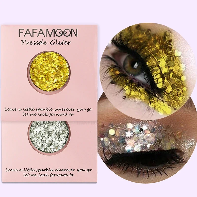 18Colors Diamond Sequins Eyeshadow Lasting Shimmer Glitter Sequins Nail Hair Body Face Glitter Gel Party Makeup Cosmetic