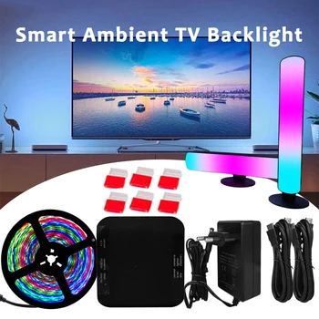 스마트 앰비언트 TV LED 백라이트 HDMI 2.0 장치 싱크박스 주소 지정 가능 WS2811 PC 모니터 RGB 스트립 라이트 키트, TV 비디오 PS4 XBOX용