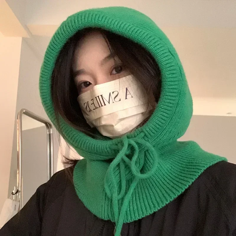 Korean Balaclava Hat Neck Winter Warm Thicken Knitted Wool