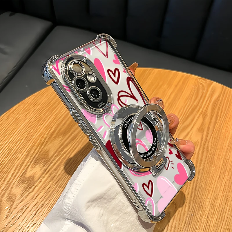Modern Romance Hearts Design Anti-Drop TPU Phone Case
