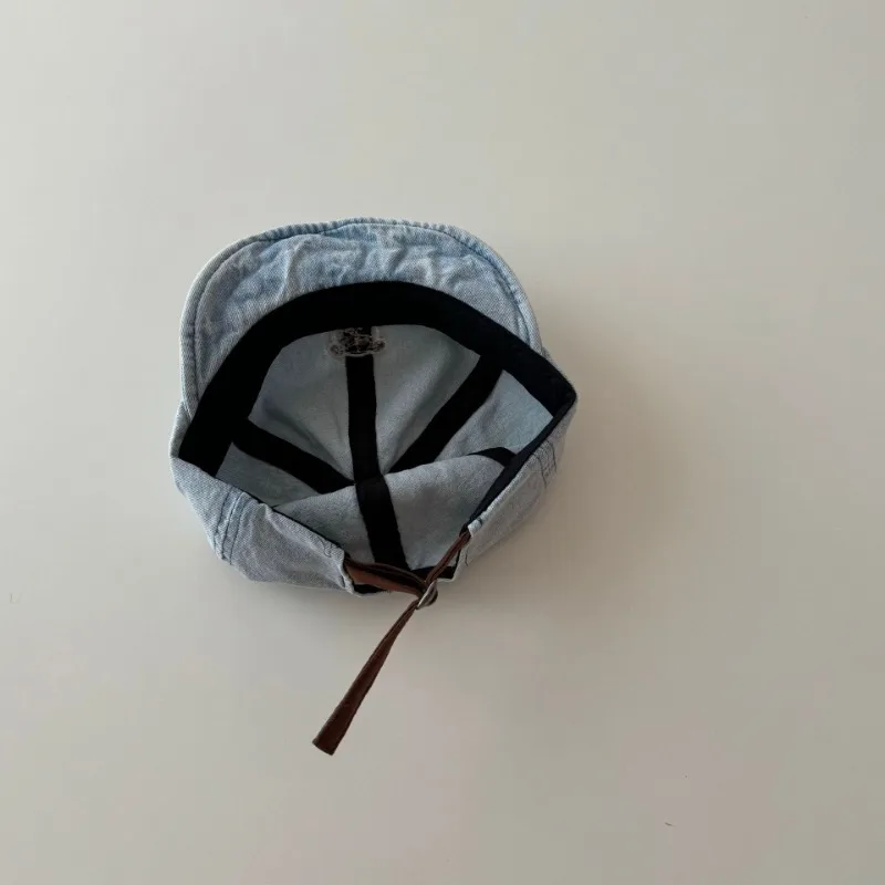 Baby Hat Ins Korean Version Bear Spring and Summer Thin Denim Soft Brim Peaked Cap Trendy Baby Baseball Cap