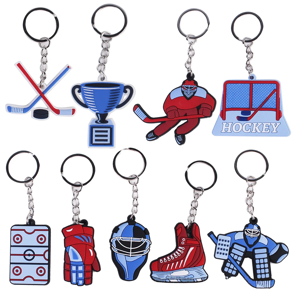 Hockey Keychain Ice Hockey Fan Gifts Kids Gift Sports Party Decoration Accessories 5Pcs