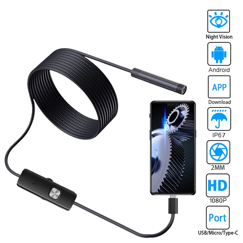 Endoscopio 3 en 1 para coche, minicámara con Cable Android de 5,5mm, Micro  USB tipo C, boroscopio Digital de visión nocturna, resistente al agua, LED,  gran oferta - AliExpress