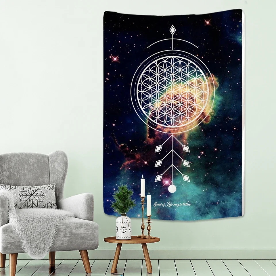 

Psychedelic scene home decoration tapestry Hippie Bohemian decoration Mandala tapestry beach mat bedroom wall hanging