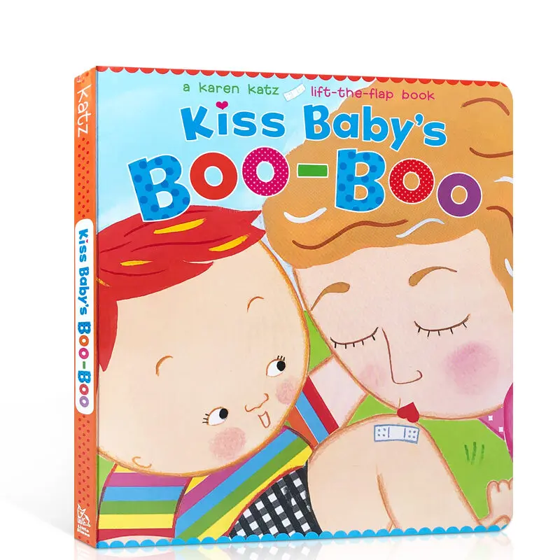 

Milu Original English Picture Book KISS BABY'S BOO-BOO Toddler Board Karen Katz Lift-the-Flap Books