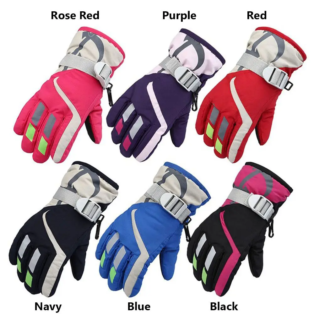 Winter Gloves Ski Gloves New Fashion Windproof Children Ski Gloves Non-slip Waterproof Kid Gloves Thicken Warm Winter Warm Mountaineering