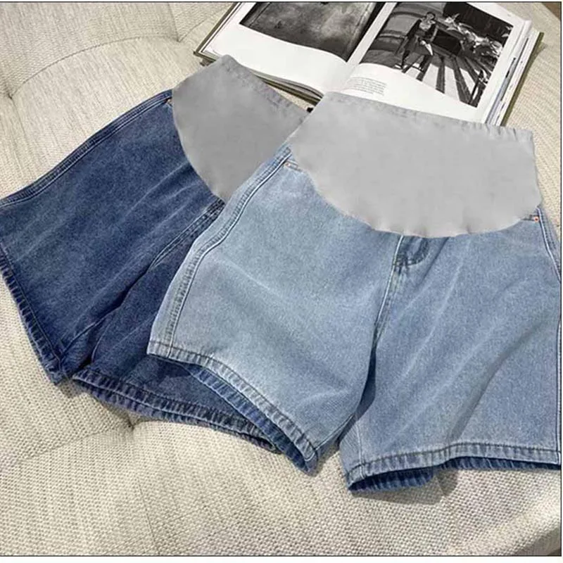 임산부용 데님 하이웨이스트 벨리 쇼츠 여름 임부복 바지