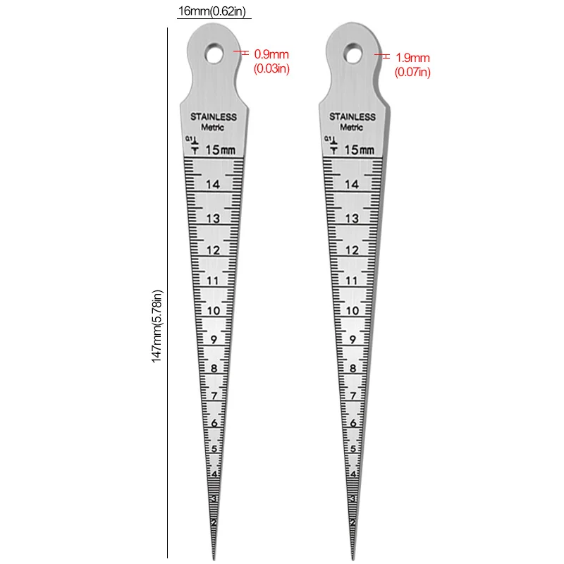 Stainless Steel Gap Gauge Aperture Taper Gauge High-precision 0-15mm Stainless Steel Inner Diameter Wedge Plug