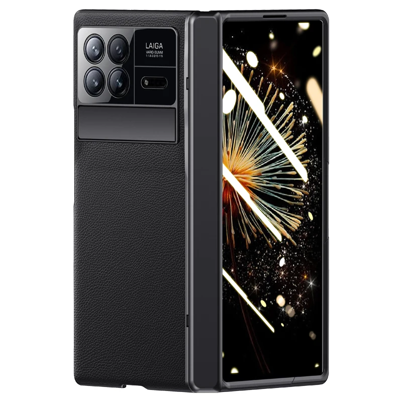 Luxury Leather Case For Xiaomi Mix Fold 3 Flip Full Protection Back Cover For MI X Fold3 Magnetic Bracket HD Glass Case Funda