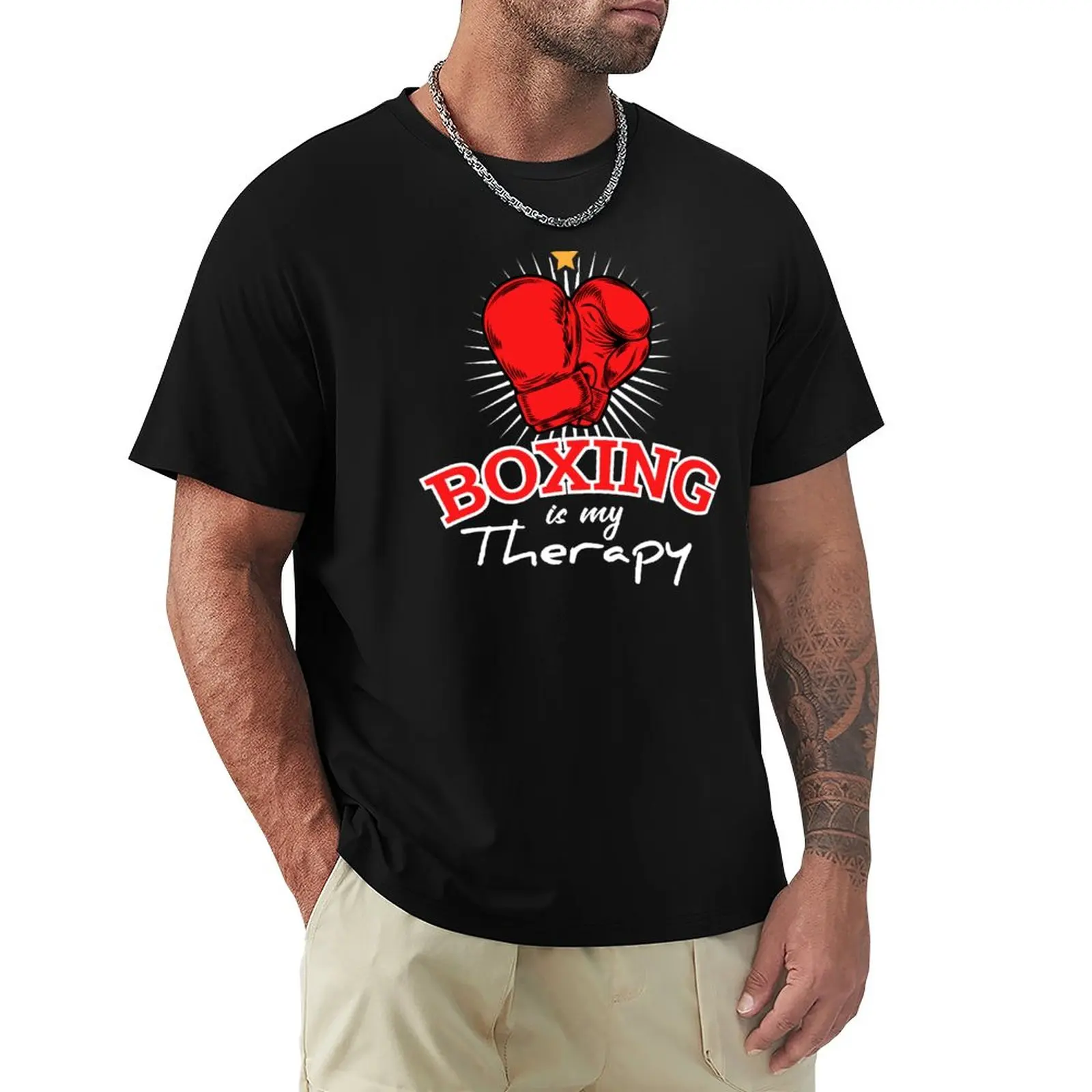 

Boxing Is My Therapy T-Shirt T-shirt short custom t shirt men clothings