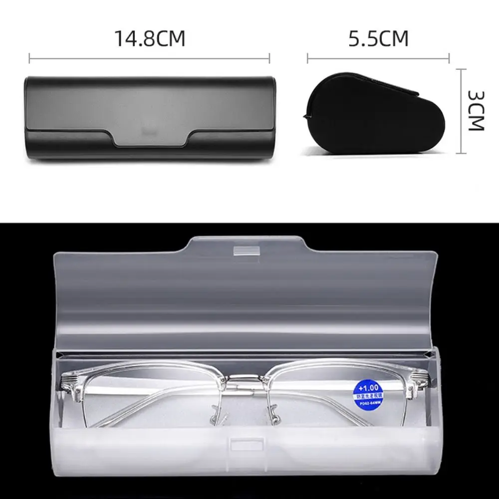 Durable Matte Plastic Transparent Glasses Case Portable Women Men Glasses Storage Box Simple Women Men Frosted Eyeglass Case