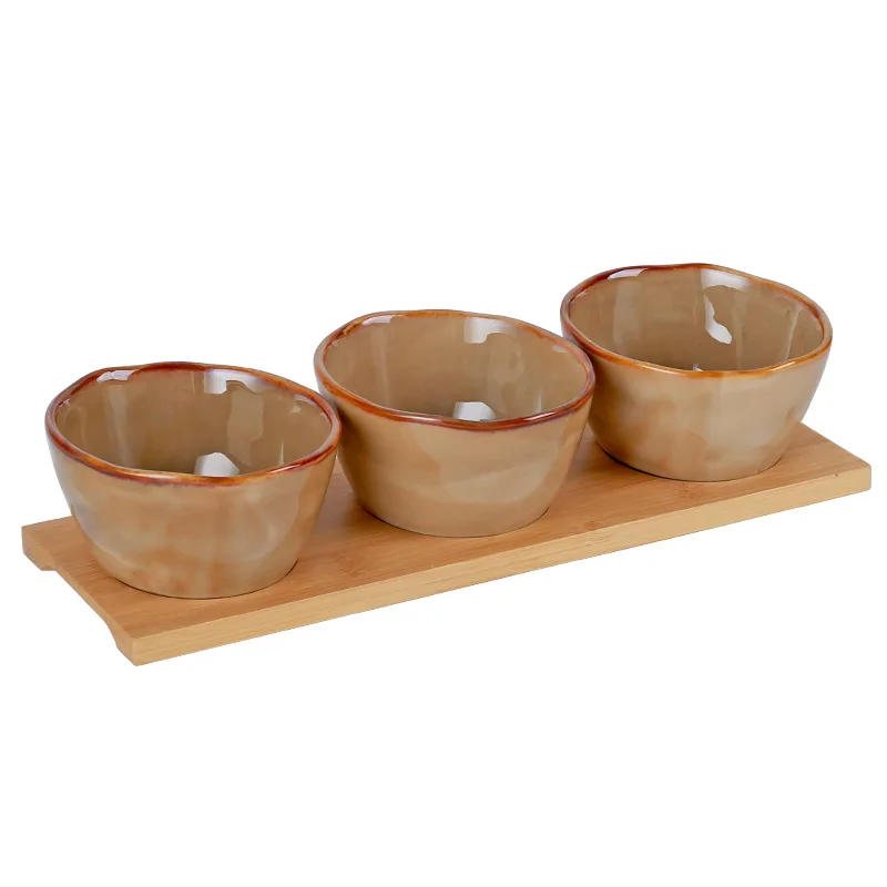 Ins New Pattern Nordic Style Ceramic Bowl and Dish Set Home High end and Exquisite Kitchen Snack Sauce Dish Set Dessert Bowl