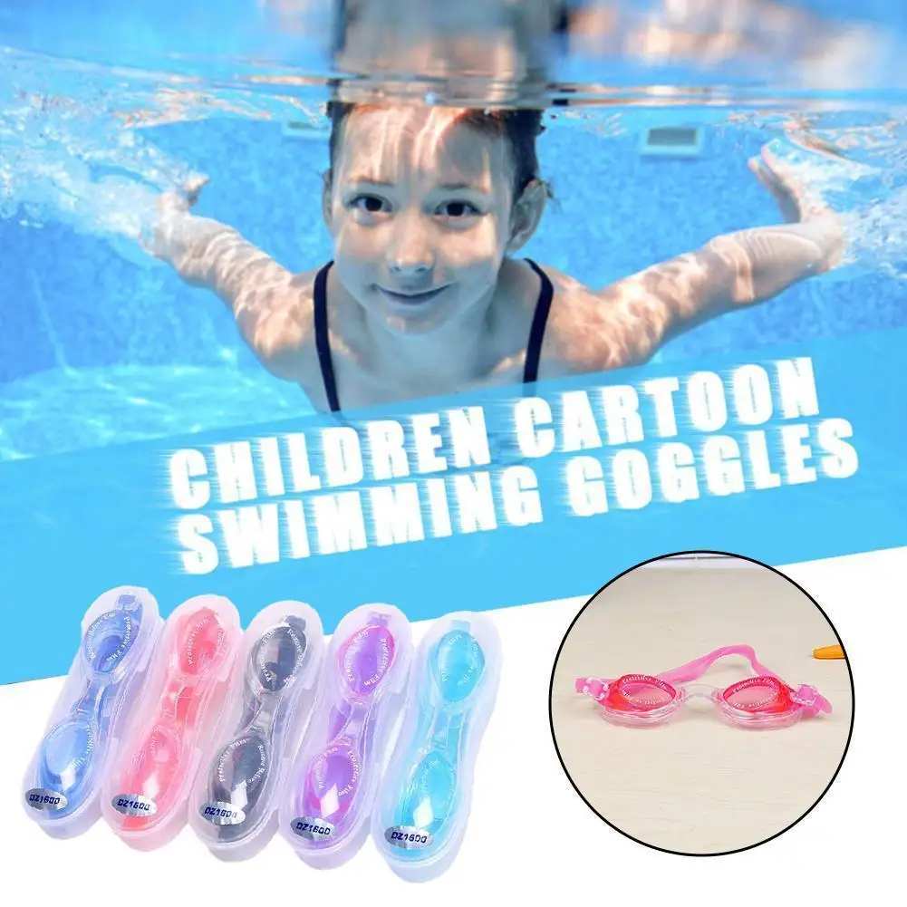 Boys Girls Swimming Goggles Hd Waterproof Anti Fog Swim Glasses With Earplugs Swim Eyewear (random Color)