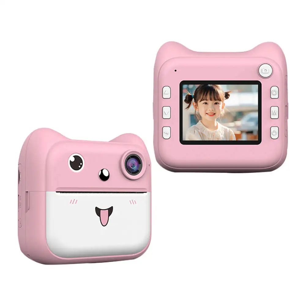 Mini Fotocamera Digitale per Bambini con Stampante e Giochi, Carina Rosa e Blu, Stampa Istantanea, Regalo per Bambini e Bambine 4-12 Anni