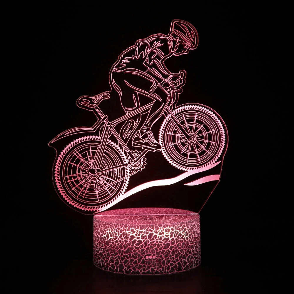 Nighdn Mountain Bike Night Light LED USB Tabel Lamp 16 color Changing with Remote Room Decor Birthday Gift for KidsBoys Man