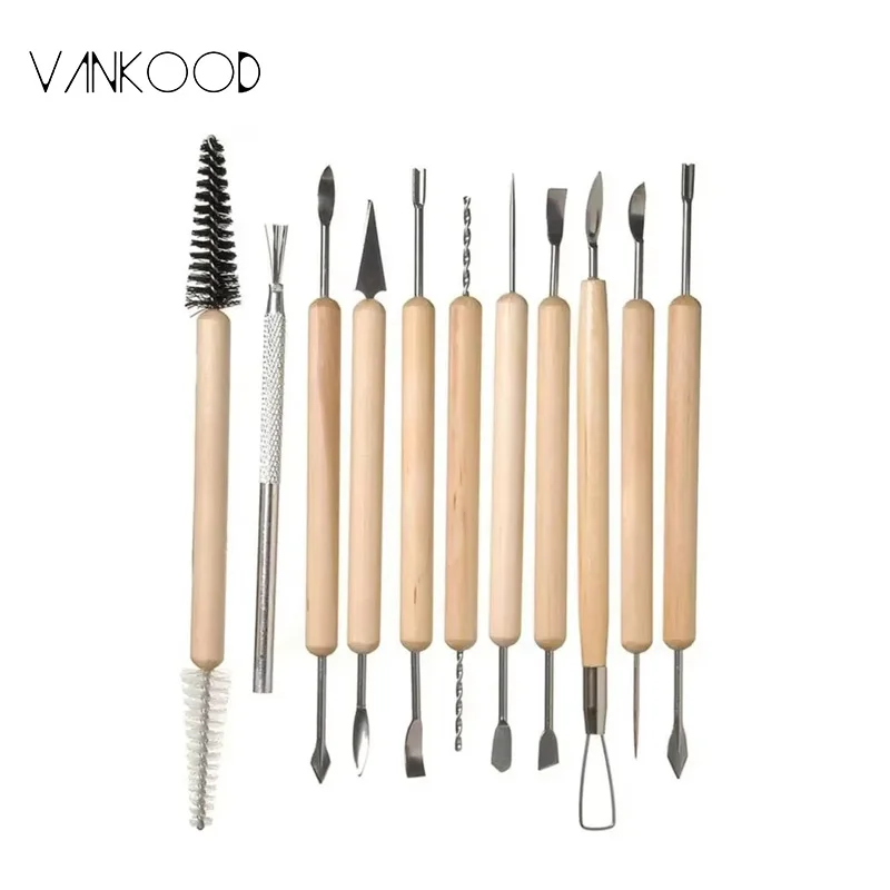 DIY Pottery Tools Polymer Clay Cutter Tools Clay Sculpting Craft Sculpt Carving Ceramic Moldes 11pcs