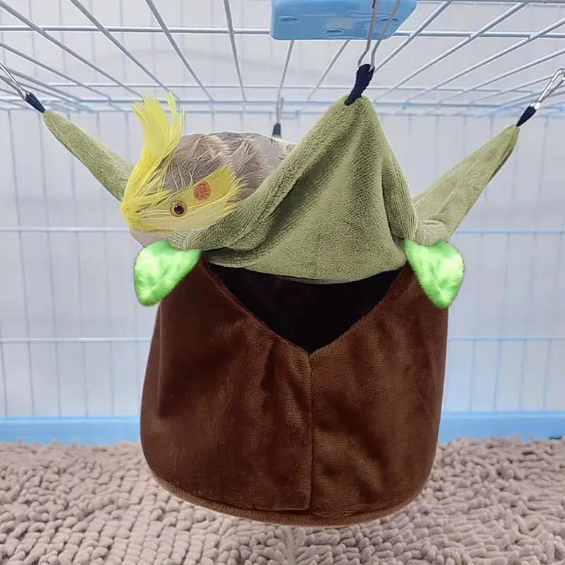 Parrots Nest House Bird Cage Hanging Hammock Birds Hut Plush House for Small Pet Birds Cage Accessories Windproof Nests