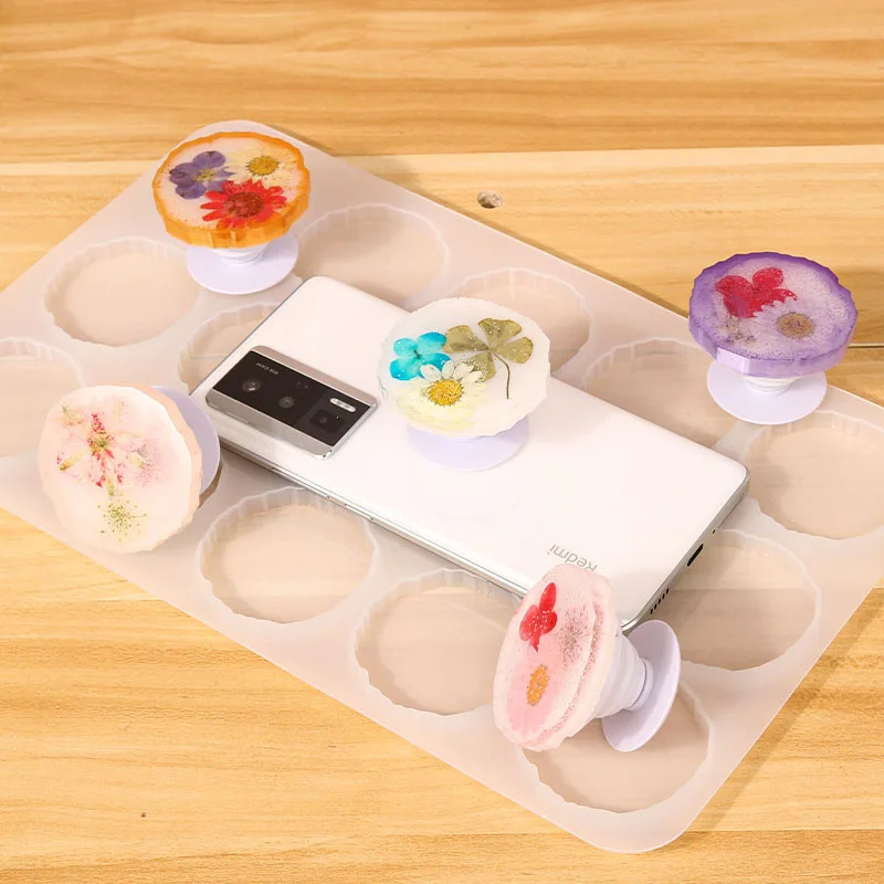 Irregular Round Heart Phone Grip Epoxy Silicone Mold Pendant Silicone Mold Mobile Phone Holder Mold Decoration Resin Art