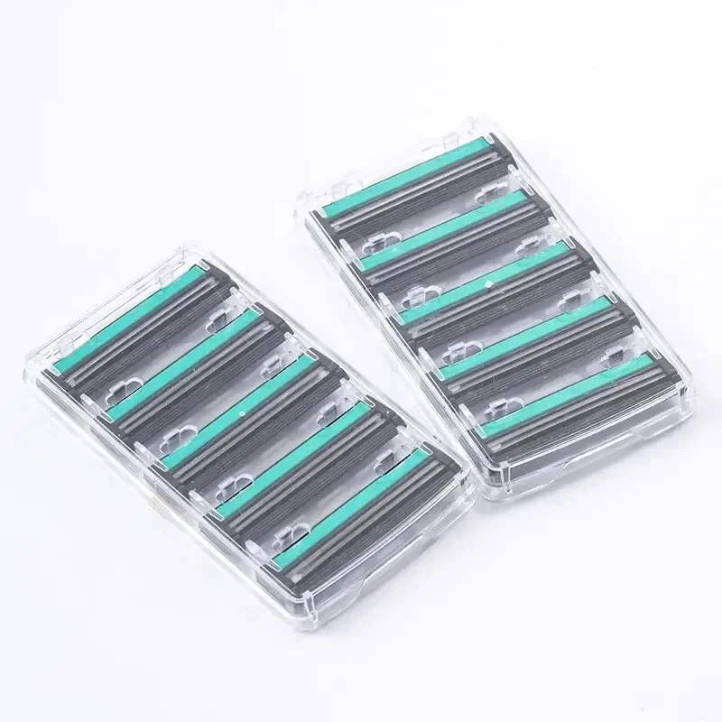 Razor Shaver Double Razor Blades Replaceable Heads Old Manual Fine 1 Blade Frame 20 Heads