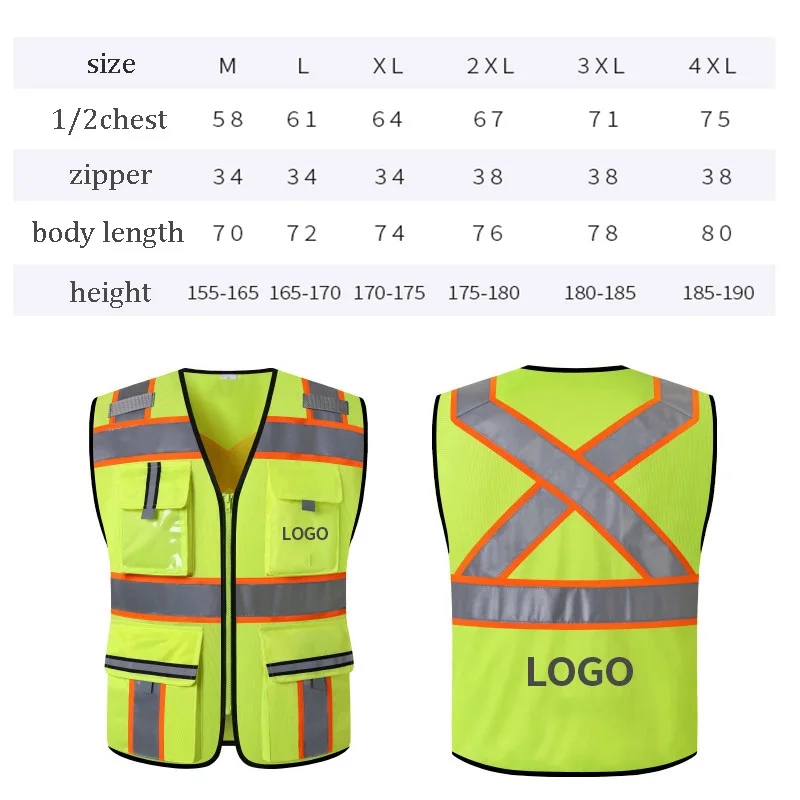 Duokon Gilet de sécurité réfléchissant Gilet de protection, large