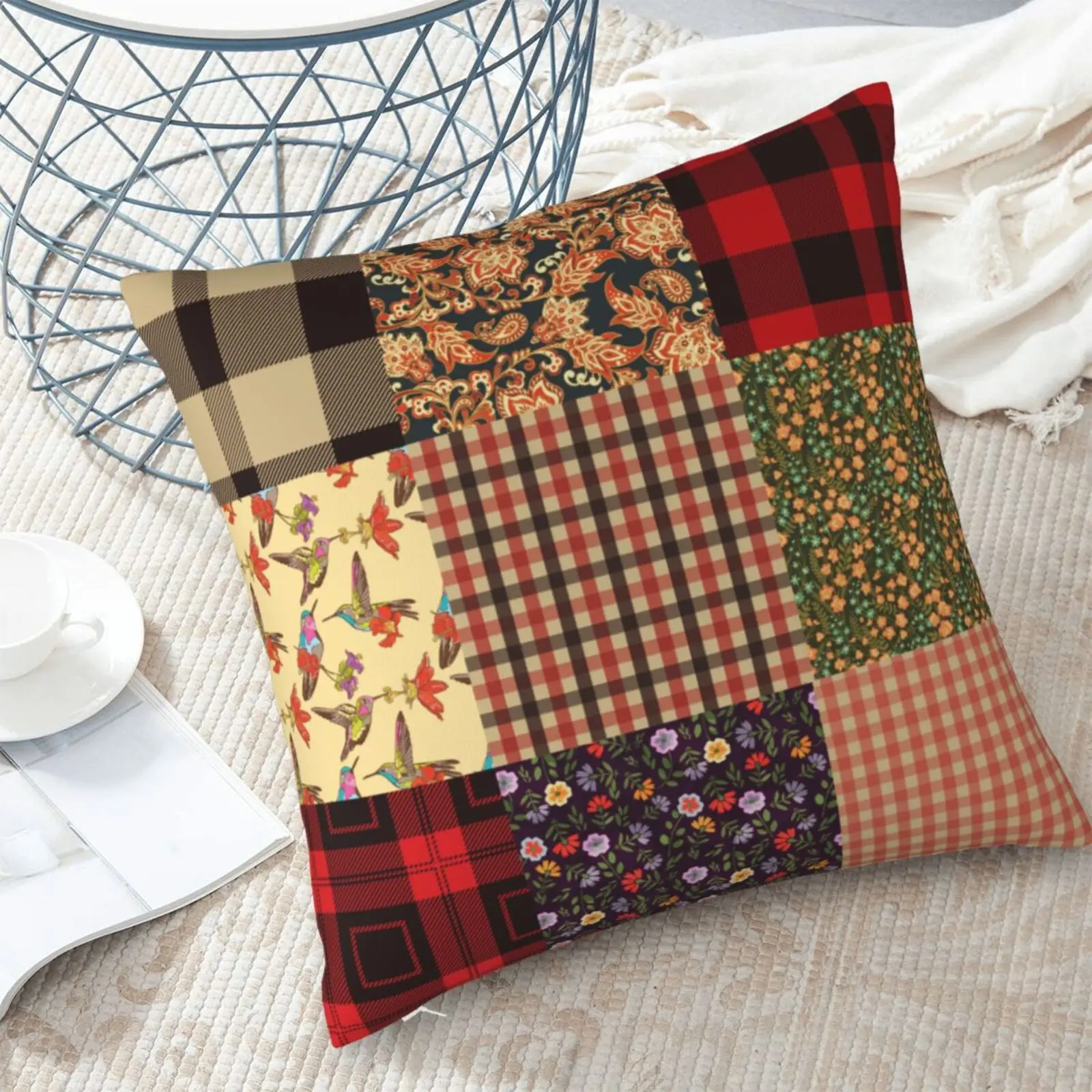 

Buffalo Plaid Print Cushion Cover 18x18 Soft Plush Throw Pillowcase For Birthday Vanlentines Gift Sofa Home Decor Pillows Cases